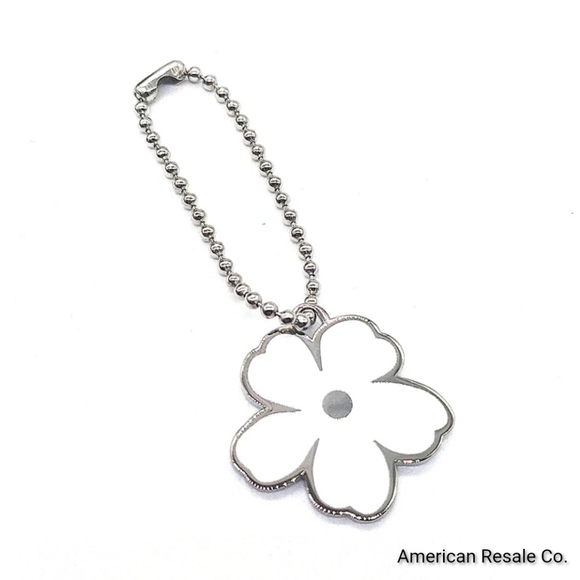 Burberry Accessories - Vintage Burberry White Prorsum Flower Bag Charm Keychain Purse Charm Key Fob